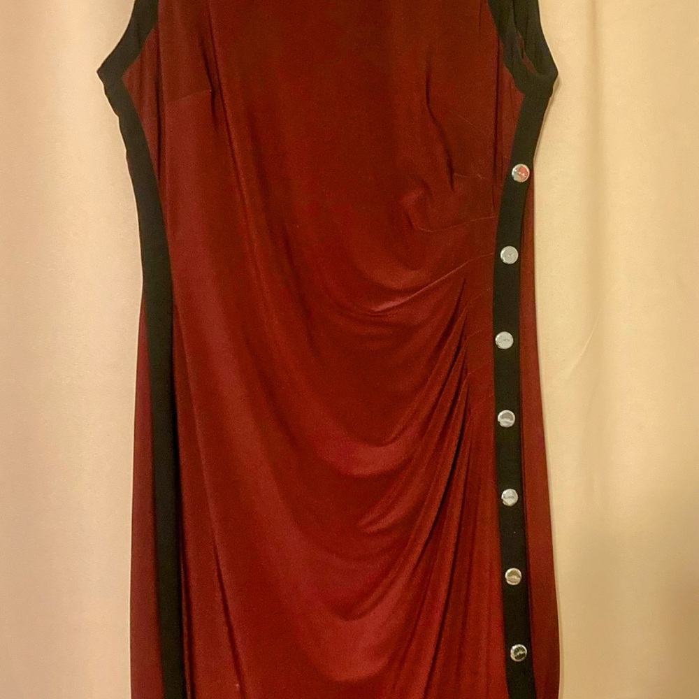 Ralph Lauren Red Sheath Midi Dress Halter Sleeveless